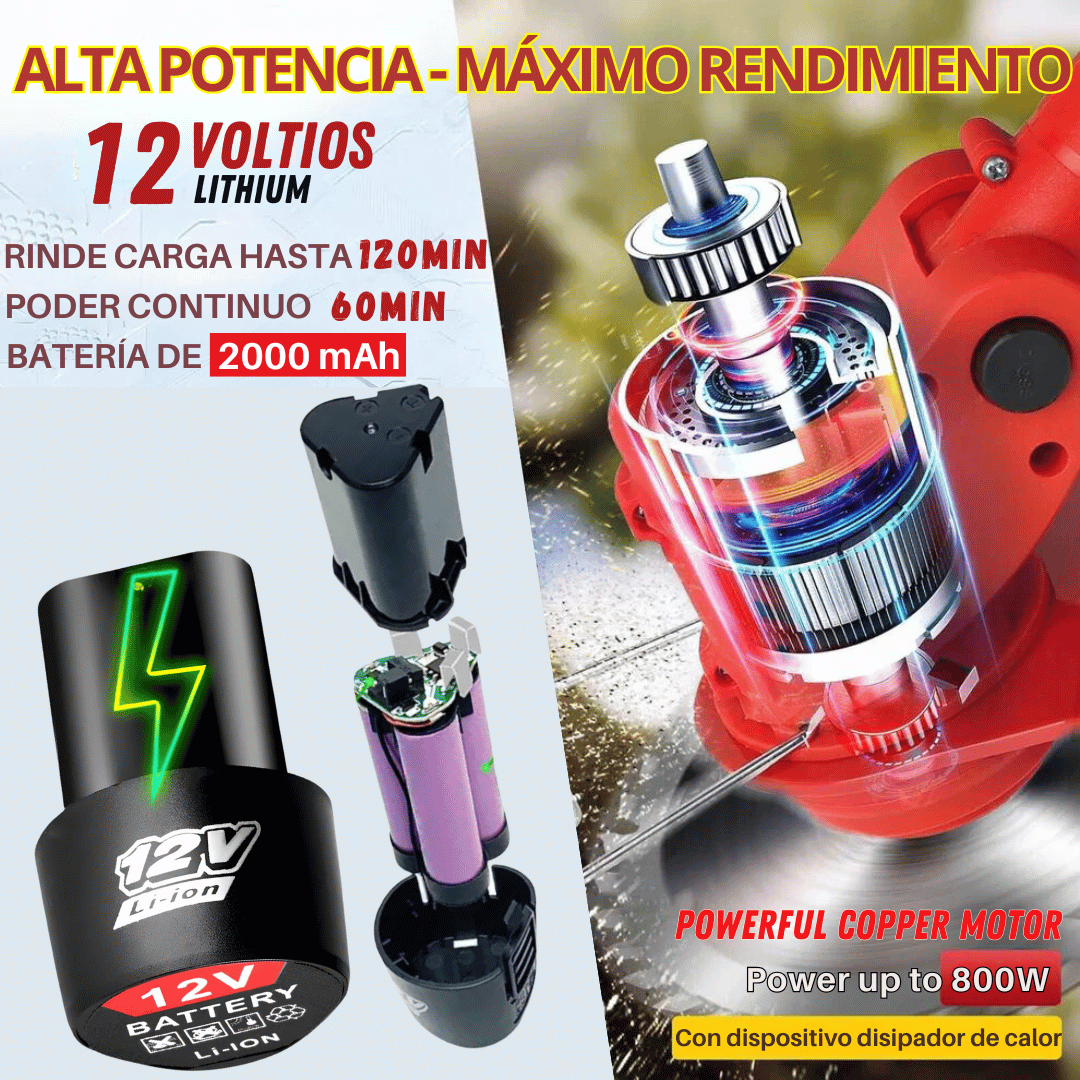 🌳 DESBROZADORA INALAMBRICA PORTÁTIL 12V 🌳