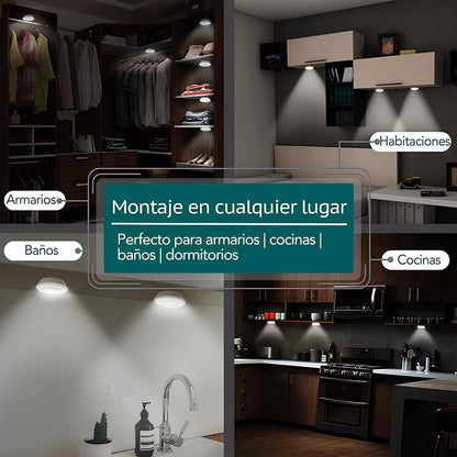 SET DE 3 LUCES LED CON CONTROL REMOTO