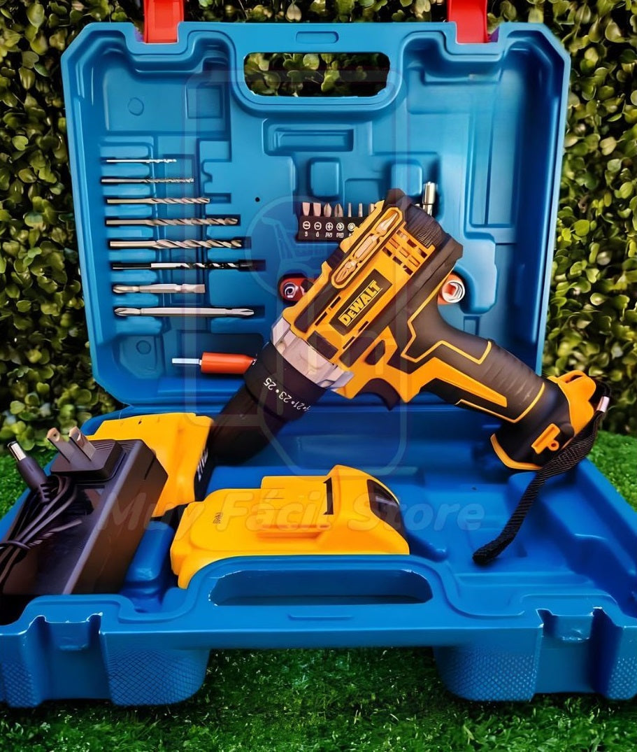 TALADRO CON ROTOMARTILLO 3/8 DEWALT PROFESIONAL + 2 BATERIAS